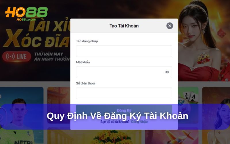 Người chơi đăng ký tài khoản với thông tin trung thực Người chơi đăng ký tài khoản với thông tin trung thực